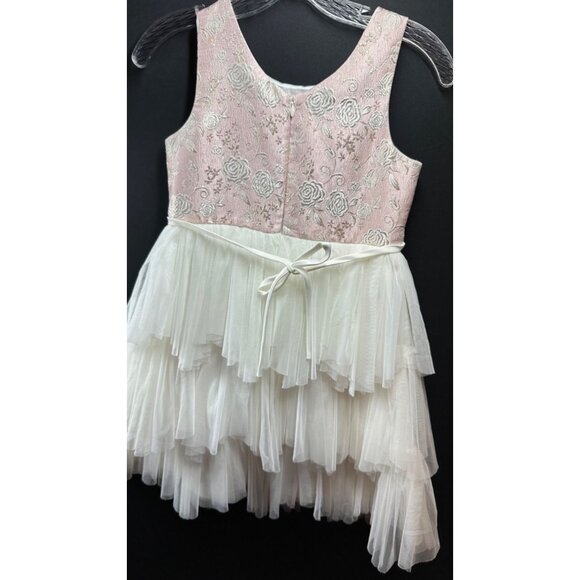 American Princess Girls Dress Size 10 Embroidered Floral Layered Skirt Rhineston - Picture 3 of 12